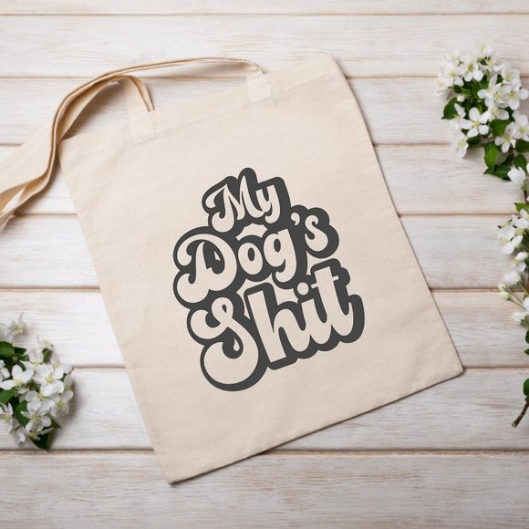 Hand Crafted Handbags - My Dog's Ish Canvas Tote Bag Reusable Cotton Bag